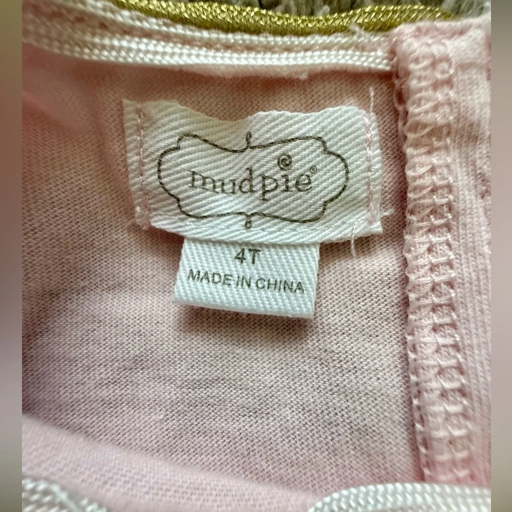 🦄 Mud Pie Unicorn Pocket Dress | Pink Ruffle Sleeve | Size 4T - Picture 3 of 5